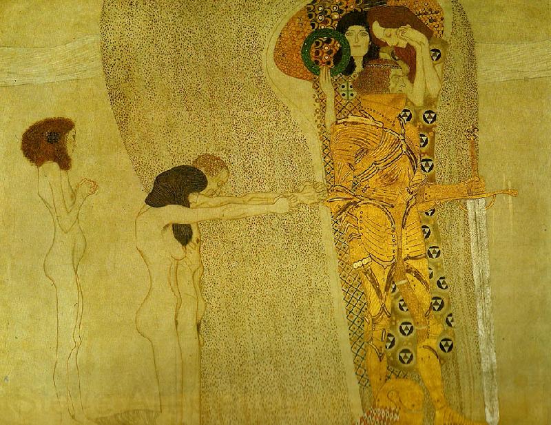 Gustav Klimt beethovenfrisen Norge oil painting art